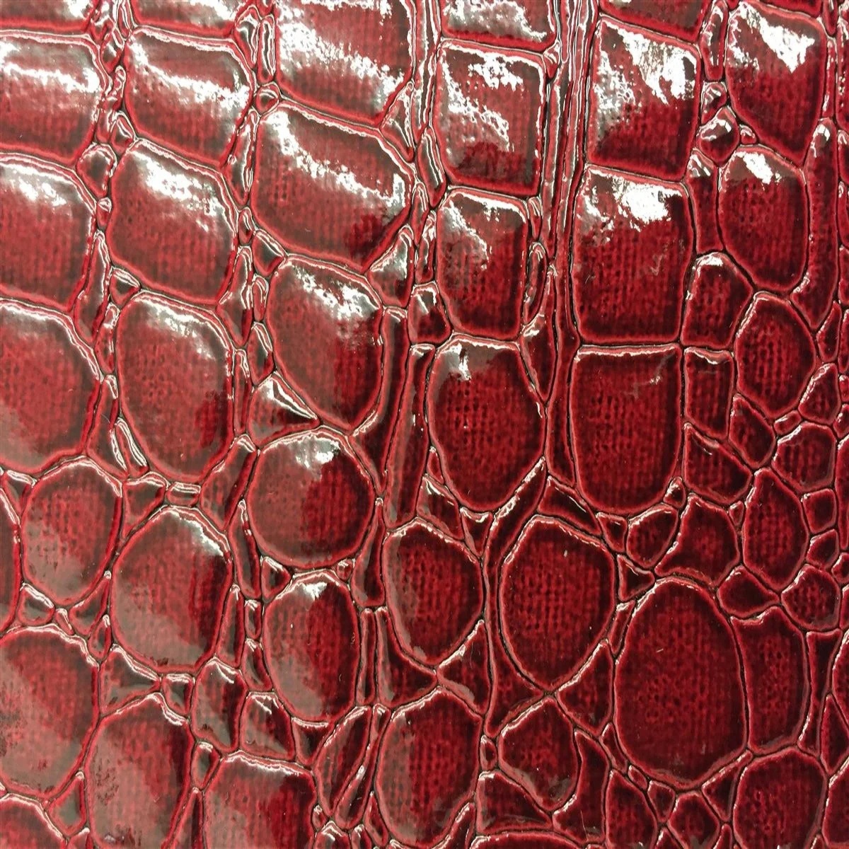 Faux Crocodile - Burgundy